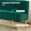 HOMCOM 2-Sitzer Sofa mit Samt-Optik, Couch 1 Teile, Dunkelgrün 117 x 56,5 x 77 cm Bild 4