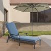 Flieks Sonnenliege Garten Alu Liegestuhl verstellbar wetterfest mit Polster Outdoor Relaxliege Rückenlehne mehrfach verstellbar, Blau Bild 2