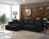 Ecksofa TIZIAN inkl. Polsterhocker in Stoff Salvador Schwarz Ottomane Links Bild 3