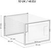 Songmics Schuhboxen 18er Set, Polypropylen Transparent/Weiß Bild 5