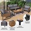 Flieks Gartenlounge-Set, Balkonset Gartenmöbel Set Bank & 2 Sessel & Tisch Bild 3