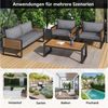 Flieks Gartenlounge-Set, Balkonset Gartenmöbel Set Bank & 2 Sessel & Tisch Bild 2