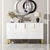 BlingBin Sideboard Kommode, 140 cm Hochglanz Sideboard, Buffetschrank, Weiß (1er Set, 1 St, 140 x 40 x 80 cm, 4 Türen, Metallgriffe und -beine), mit Griffen und Beinen aus Metall, für Wohnzimmer, Esszimmer Bild 2