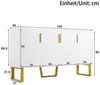 BlingBin Sideboard Kommode, 140 cm Hochglanz Sideboard, Buffetschrank, Weiß (1er Set, 1 St, 140 x 40 x 80 cm, 4 Türen, Metallgriffe und -beine), mit Griffen und Beinen aus Metall, für Wohnzimmer, Esszimmer Bild 4