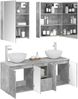 vidaXL Badezimmerschrank-Set 5 pcs Betongrau 53 x 15,5 x 70 cm 3406370 Bild 3