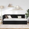 vidaXL Eckbettgestell mit Kopfteil Schwarz 90 x 190 cm Stoff 42016457 Bild 3
