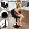 2er Set Drehbarer Barhocker mit Verstellbarer Höhe & Gepolstertem Sitz Barstuhl Küchenstuhl Schwarz Bild 4
