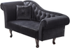 Linksseitige Chaiselongue LATTES II Samtstoff Schwarz mit Kissen Bild 4