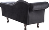 Linksseitige Chaiselongue LATTES II Samtstoff Schwarz mit Kissen Bild 5