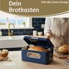 LS-LebenStil Brotkasten Vintage Brotbox 30cm Metall mit Deckel Retro Brot Aufbewahrung, Metall, (Klapp-Deckel Küche Aufbewahrungskorb mit Holz Griff, 1-tlg, Aufbewahrungsbox Nostalgie Brotkorb zum Frischhalten) Bild 4