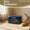 LS-LebenStil Brotkasten Vintage Brotbox 30cm Metall mit Deckel Retro Brot Aufbewahrung, Metall, (Klapp-Deckel Küche Aufbewahrungskorb mit Holz Griff, 1-tlg, Aufbewahrungsbox Nostalgie Brotkorb zum Frischhalten) Bild 3