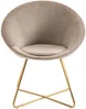Vente-unique - BURBAN Stuhl SamtStoff Beige - B 57,5 cm x H 83 cm x L 70 cm Bild 2