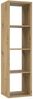 Raumteilerregal >MAURO< 4 Fächer, in Artisan Eiche - 38,2x141,8x32,9cm (BxHxT) Bild 3