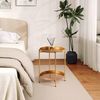 HollyHOME Gold Beistelltisch Rund Metall 2 Ebenen Wohnzimmer Terrasse Bild 4