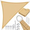 KESSER® Sonnensegel Sonnenschutz Windschutz | HDPE Gewebe | wasserabweisend & windabweisend | 5-Fach quer vernäht robust & stabil Schattenspender Garten Balkon Terrasse Dreieck, Sand, 4.2x4.2x6m Bild 1