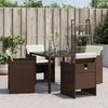 vidaXL Gartenstühle mit Kissen 4 Stk. Braun Poly Rattan 4007438 Bild 4
