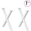 vidaXL Couchtischbeine X-Form 2 Stk. Weiß 60x(42-43) cm Stahl 4012901 Bild 3