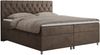 Boxspringbett Doppelbett Polsterbett Kunstlederbett mit Bettkasten - ROMA - 140x200cm - Braun Velours - H3 Bild 3