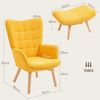 HOMCOM Relaxsessel mit Hocker, Kordoptik, Holzbeine (Ohrensessel, 2-St, Polstersessel), für Wohnzimmer, Orange Bild 3