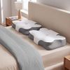 SONGMICS Kopfkissen, Kissen ergonomisch, Nackenkissen kühlend, höhenverstellbar, Memory Foam Kissen, weiß-grau Bild 2