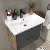 Roomart ADA Badmöbel Set– 4-teiliges Badezimmermöbel Set mit Waschbecken, Unterschrank, Spiegelschrank & Seitenschrank - H 42 x B 35 x T 60 cm • Anthrazit-Eiche Bild 5