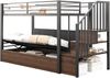 Eisen-Hochbett 90 x 200 cm, Weich gepolsterte Rückenlehne aus PU, Hydraulische Funktion, Sicherheitsleiter, Hohe Schutzgeländerkonstruktion, Etagenbett, Jugendbett, Schwarz Bild 5
