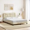 vidaXL Bettgestell mit LED ohne Matratze "Hvar" Creme 120x200 cm Stoff 3213695 Bild 4