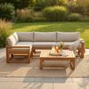 STEELSØN 'Mizaru' Premium Gartenlounge, Gartenmöbel Set mit Tisch, taupe, Akazienholz, wetterfest und UV-beständig, Outdoor Ecksofa mit 3 Sitzen Bild 2