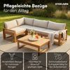 STEELSØN 'Mizaru' Premium Gartenlounge, Gartenmöbel Set mit Tisch, taupe, Akazienholz, wetterfest und UV-beständig, Outdoor Ecksofa mit 3 Sitzen Bild 4