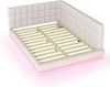 Kinderbett 160x200 cm Polster-Schlafsofa aus Leinen mit LED-Lichtleiste, USB-Anschluss und Lattenrost Bild 4