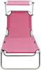 vidaXL Klappliege mit Sonnendach Stahl Rosa 310327 Bild 3