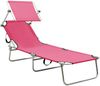 vidaXL Klappliege mit Sonnendach Stahl Rosa 310327 Bild 2