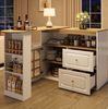 Drehbarer Essbar-Schrank 138-204x39x104 cm, weiß, mit 2 Schubladen, Snackregal & Bogenglas Bild 5