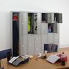 Bisley Garderobenschrank Office mit Schloss aus Stahlblech, 2 Fächer - Spind abschließbar für Sportzeug, Kleidung & Co. - Tiefe: 45,7 cm - Farbe: verkehrsweiß, CLK182-696 Bild 4