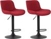 2er Set Barhocker Lentini, drehbar, Rot, Schwarz, Stoff Bild 2