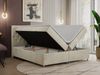 Boxspringbett Doppelbett Polsterbett Kunstlederbett mit Bettkasten - ROMA - 160x200cm - Beige Velours - H4 Bild 2