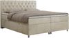 Boxspringbett Doppelbett Polsterbett Kunstlederbett mit Bettkasten - ROMA - 160x200cm - Beige Velours - H4 Bild 3