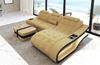 Ecksofa Modell L Form aus Stoff - Mikrofaserstoff - beige-schwarz - Rechts Bild 3