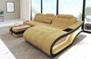 Ecksofa Modell L Form aus Stoff - Mikrofaserstoff - beige-schwarz - Rechts Bild 2