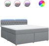 vidaXL Boxspringbett mit Matratze Hellgrau 180x200 cm Stoff 3289066 Bild 2