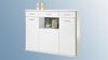 Highboard TRENTO Weiß Hochglanz und Absetzungen Grau Bild 3