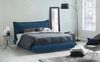 Dmora Doppelbett Geras, Bettkasten mit Stoffbezug und Kopfteil, 100 % Made in Italy, Öffnung vorne, geeignet für Matratzen 160 x 190 cm, Blau Bild 2
