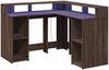 vidaXL LED-Schreibtisch Braun Eichen-Optik 130x130x91 Holzwerkstoff 3309453 Bild 3