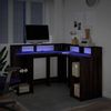 vidaXL LED-Schreibtisch Braun Eichen-Optik 130x130x91 Holzwerkstoff 3309453 Bild 5