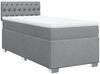 vidaXL Boxspringbett mit Matratze Hellgrau 90x190 cm Stoff 3288050 Bild 3