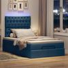 vidaXL Ottoman-Bett mit Matratze & LEDs Blau 120x190 cm Stoff 3314078 Bild 3