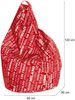 Dmora Pouf Marisa, Mehrzwecksessel, Sitzsack, Hockerhocker, Made in Italy, 80x80 h120 cm, Rot und Weiß Bild 3
