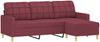 vidaXL 3-Sitzer-Sofa mit Hocker Weinrot 180 cm Stoff 3201007 Bild 3