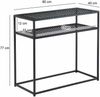 Konsolentisch Glas Metall 80 x 40 x 77 cm Flurtisch Schwarz Schmal Bild 4