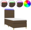 vidaXL Boxspringbett mit Matratze & LED Dunkelbraun 90x190 cm Stoff 3135480 Bild 2